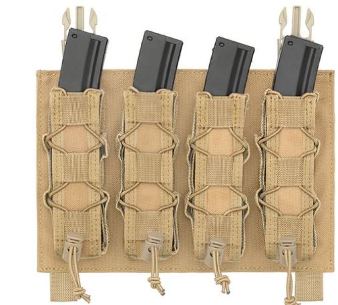 Magazine Pouch 4 Mags Buckle UP Plattform passend  für P90/UMP/MP5 Tan